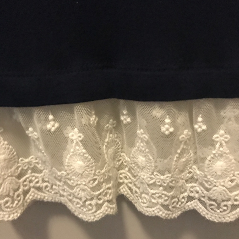 Navy Tunic with Lace Trim